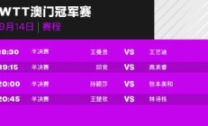 开云官网:今天WTT澳门冠军赛赛程直播时间表 男女单打半决赛对阵名单